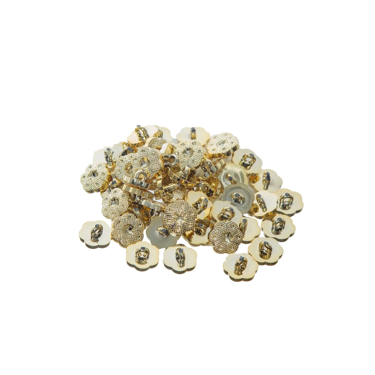 Botão Flor Metálico Strass Prata Alça Costura Ref. 9277 Jomar Aviamentos