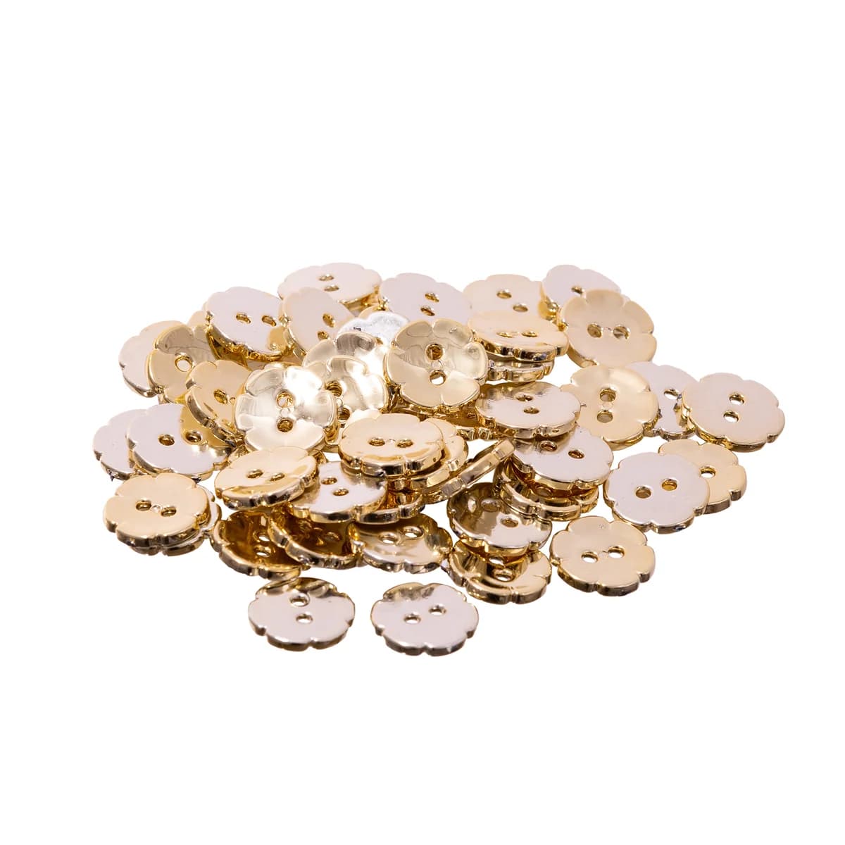 Botão Margarida 9110 Dourado Metálico 2 Furos para Costura e Artesanato — foto 2